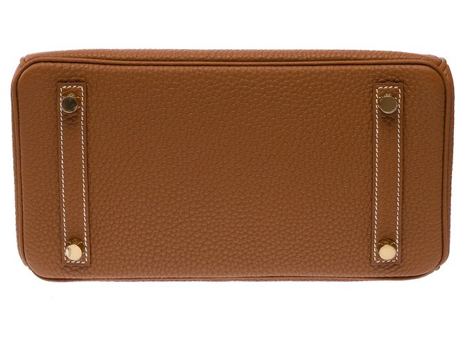 Hermès HERMES Birkin 25 Gold Leather Bag - 103704 Golden - view 10