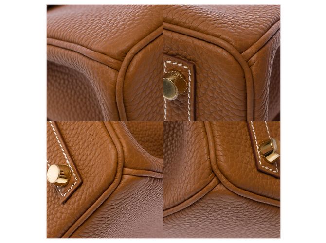 Hermès HERMES Birkin 25 Gold Leather Bag - 103704 Golden - view 11