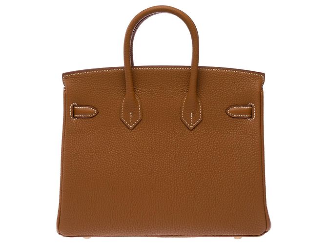 Hermès HERMES Birkin 25 Gold Leather Bag - 103704 Golden - view 4