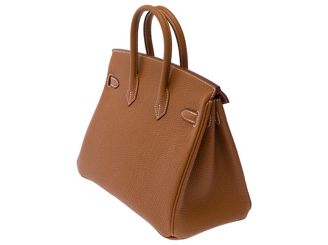 Hermès HERMES Birkin 25 Gold Leather Bag - 103704 Golden - view 6