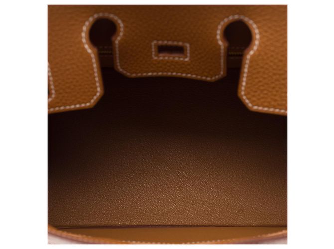 Hermès HERMES Birkin 25 Gold Leather Bag - 103704 Golden - view 8