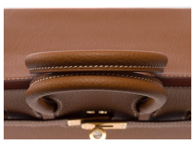 Hermès HERMES Birkin 25 Gold Leather Bag - 103704 Golden - view 9