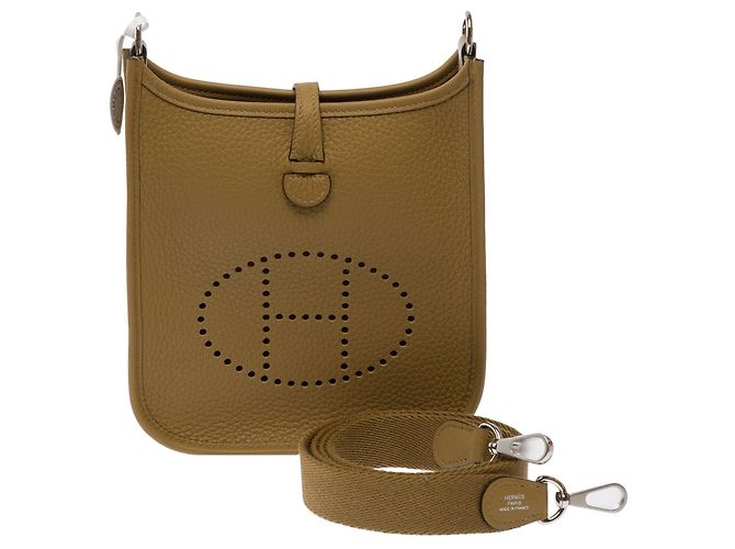 Hermès Borsa HERMES Mini Evelyne in Pelle Beige - 103710 - vista 3