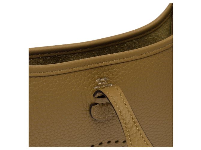 Hermès Borsa HERMES Mini Evelyne in Pelle Beige - 103710 - vista 7