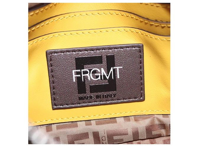 FENDI Zucca Canvas FRAGMENT Pouch Accessori Marrone Argento 8BS073 Auth 191705SAM - vista 15
