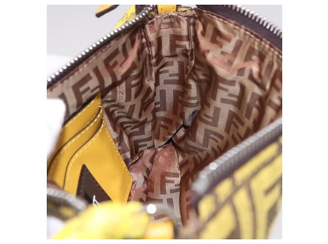 FENDI Zucca Canvas FRAGMENT Pouch Accessori Marrone Argento 8BS073 Auth 191705SAM - vista 17