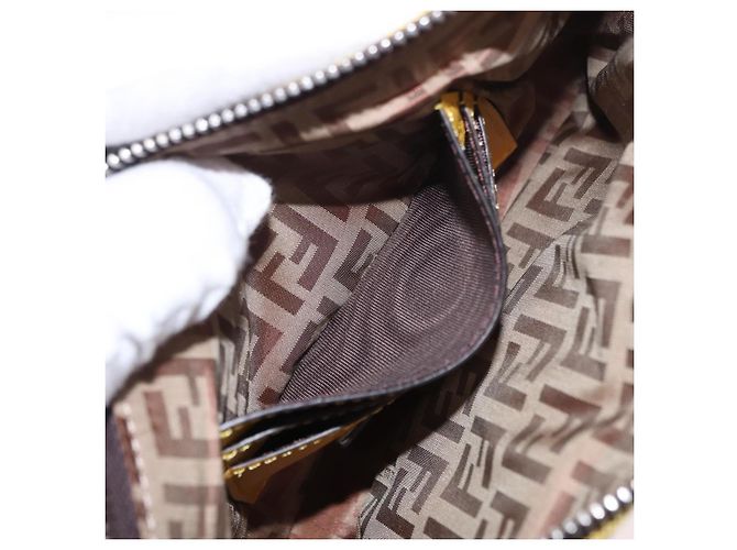 FENDI Zucca Canvas FRAGMENT Pouch Accessori Marrone Argento 8BS073 Auth 191705SAM - vista 19