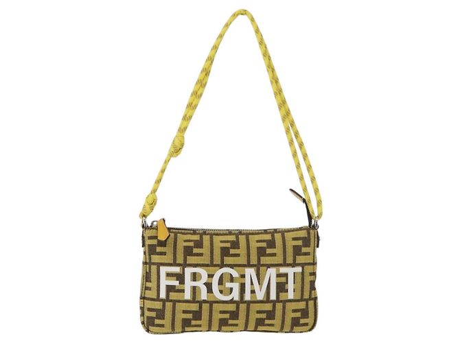 FENDI Zucca Canvas FRAGMENT Pouch Accessori Marrone Argento 8BS073 Auth 191705SAM - vista 2