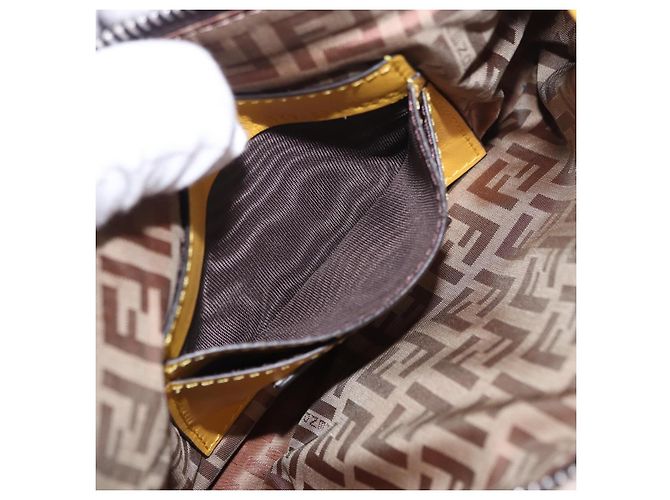 FENDI Zucca Canvas FRAGMENT Pouch Accessori Marrone Argento 8BS073 Auth 191705SAM - vista 20