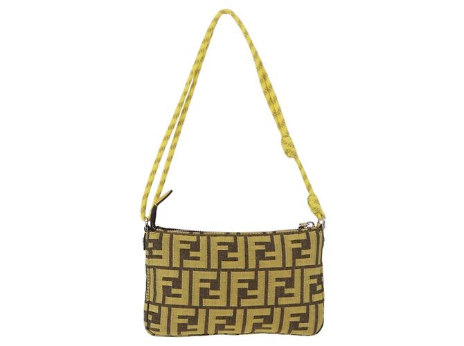 FENDI Zucca Canvas FRAGMENT Pouch Accessori Marrone Argento 8BS073 Auth 191705SAM - vista 3