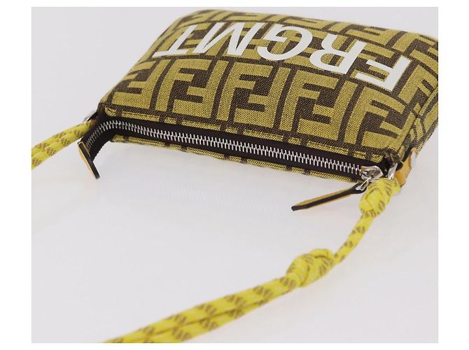 FENDI Zucca Canvas FRAGMENT Pouch Accessori Marrone Argento 8BS073 Auth 191705SAM - vista 6