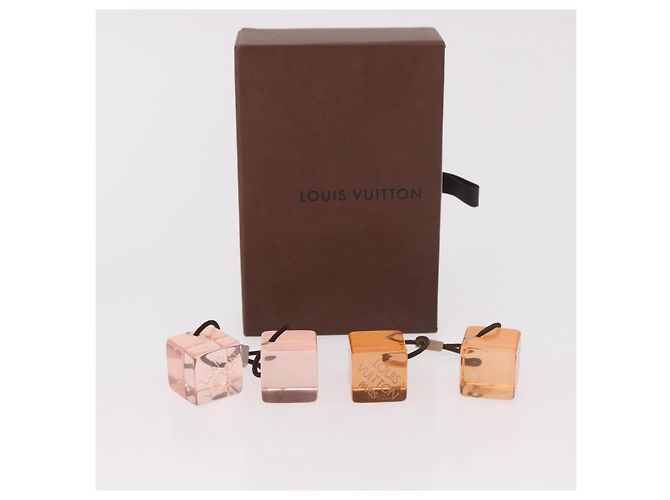 LOUIS VUITTON Hair Cube Unclean Hair Tie plástico 2 Set Orange LV Auth BA13858 Laranja - vista 12