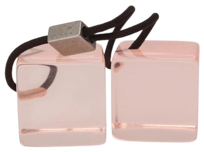 LOUIS VUITTON Hair Cube Unclean Hair Tie plástico 2 Set Orange LV Auth BA13858 Laranja - vista 5