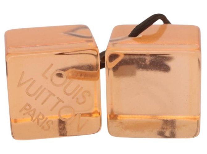 LOUIS VUITTON Hair Cube Unclean Hair Tie plástico 2 Set Orange LV Auth BA13858 Laranja - vista 8