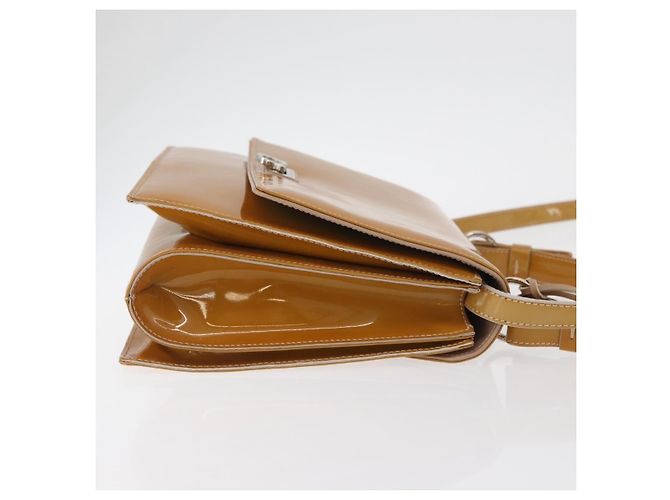 Salvatore Ferragamo Gancini in pelle lucida Beige - vista 3