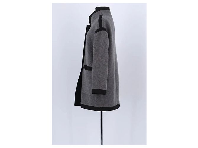 Claudie Pierlot Abrigo de lana antracita Gris antracita - vista 3