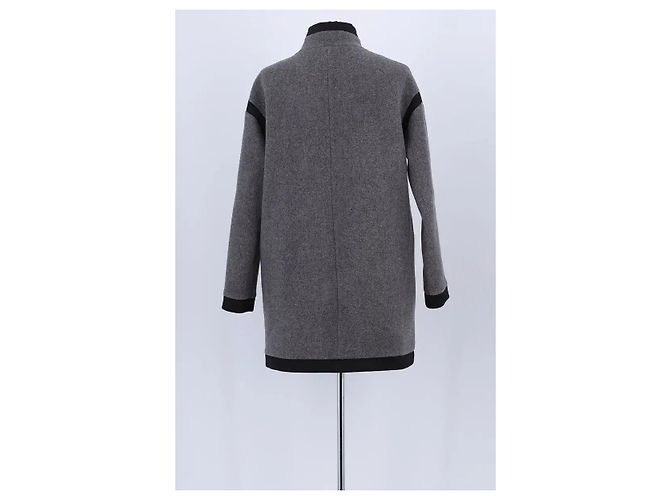Claudie Pierlot Abrigo de lana antracita Gris antracita - vista 4