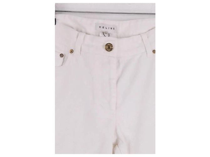 Céline Jeans dritti bianchi Bianco - vista 2