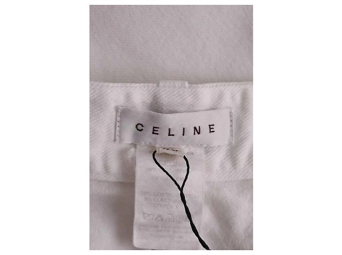 Céline Jeans dritti bianchi Bianco - vista 5