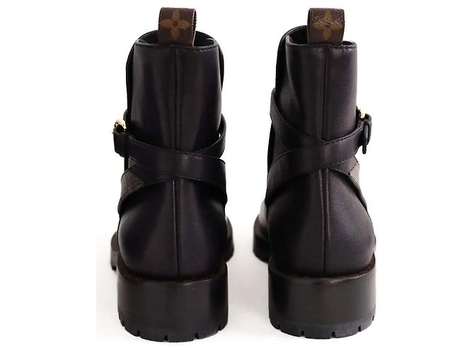 Stivaletti Louis Vuitton Discovery Flat in pelle nera Nero - vista 2