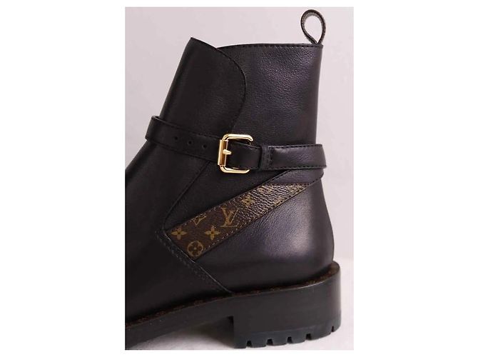 Stivaletti Louis Vuitton Discovery Flat in pelle nera Nero - vista 4