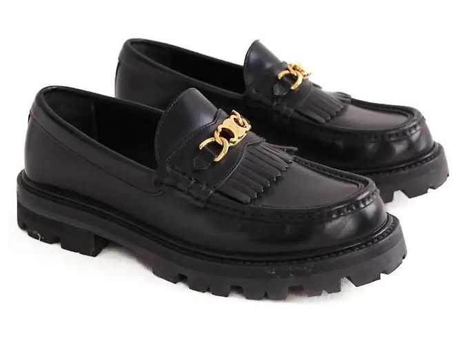 Mocassini Céline in pelle nera Nero - vista 3