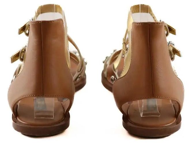 Louis Vuitton Sandali dorati D'oro - vista 3