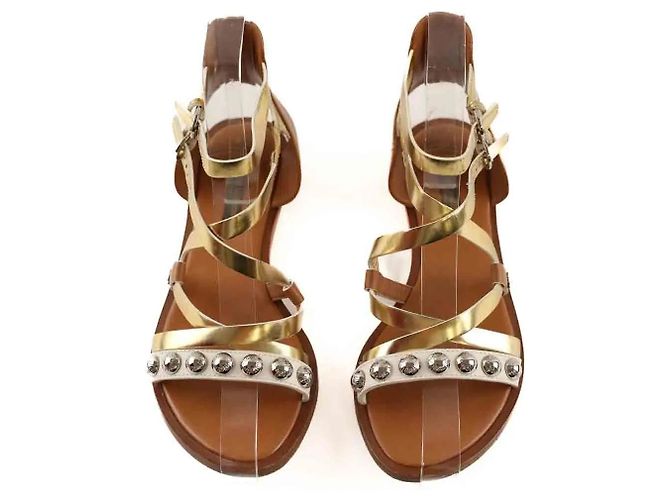 Louis Vuitton Sandali dorati D'oro - vista 4