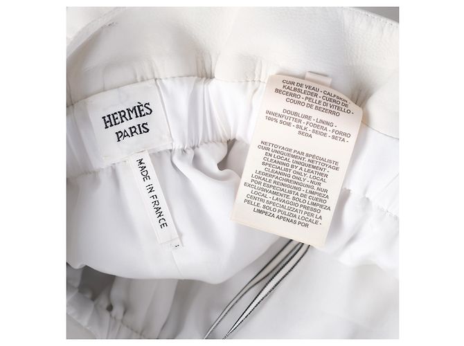Short de couro de bezerro branco Hermès - vista 7