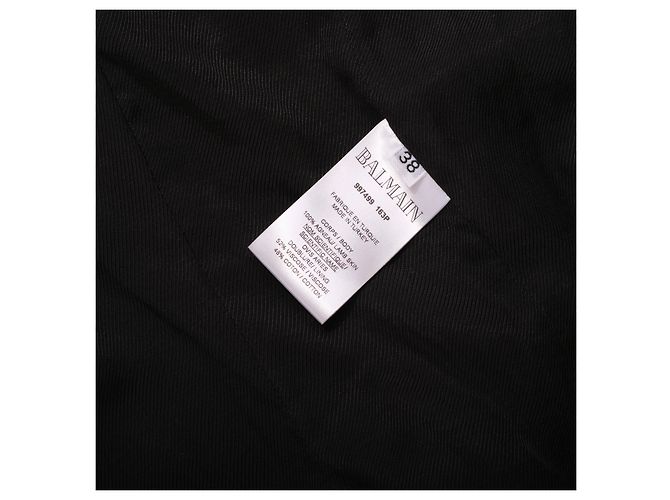 Balmain Black Leather Double-Breasted Blazer - view 8