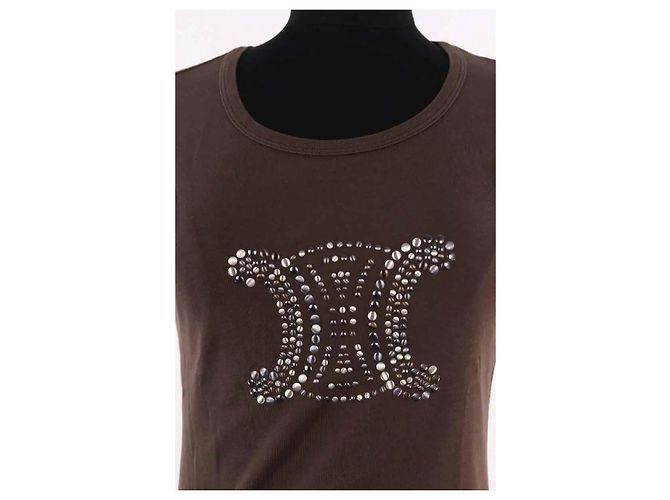 Camiseta de algodón marrón Céline M Castaño - vista 2