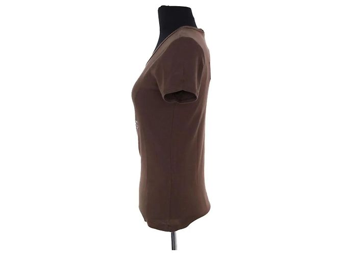 Camiseta de algodón marrón Céline M Castaño - vista 3