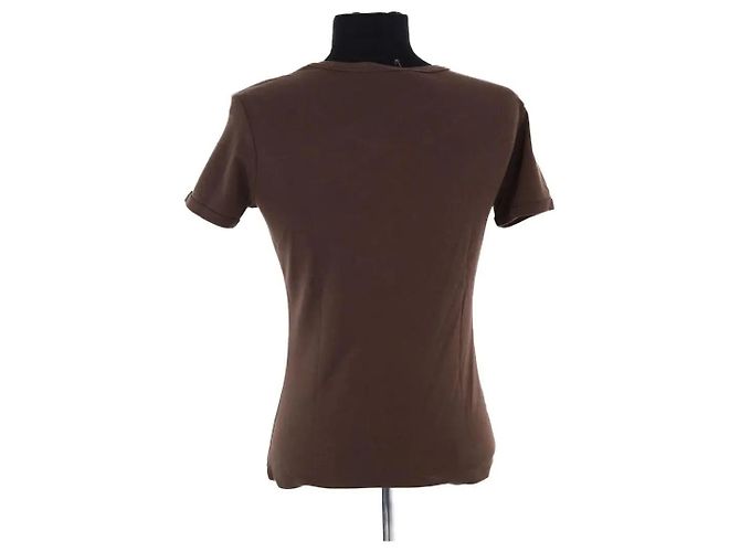 Camiseta de algodón marrón Céline M Castaño - vista 4