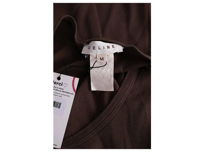 Camiseta de algodón marrón Céline M Castaño - vista 5