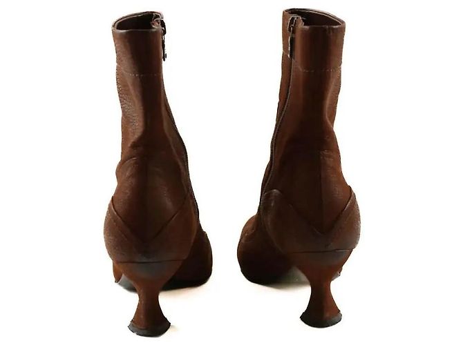 Botas Prada de piel marrón Castaño - vista 2