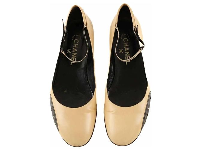 Bailarinas Chanel de piel beige - vista 5