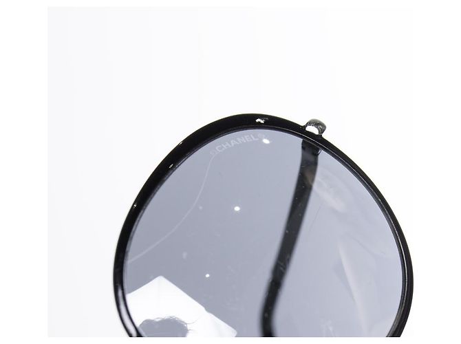Chanel, occhiali da sole rotondi a specchio neri Nero - vista 10