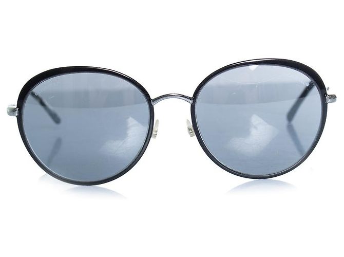 Chanel, occhiali da sole rotondi a specchio neri Nero - vista 2
