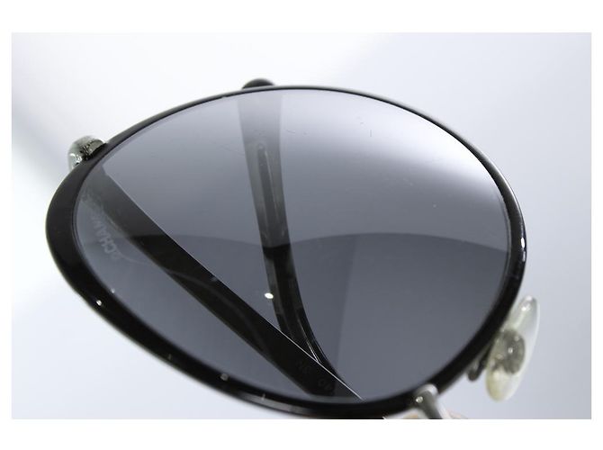 Chanel, occhiali da sole rotondi a specchio neri Nero - vista 7