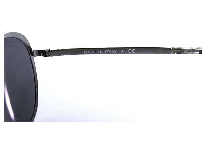 Chanel, occhiali da sole rotondi a specchio neri Nero - vista 8