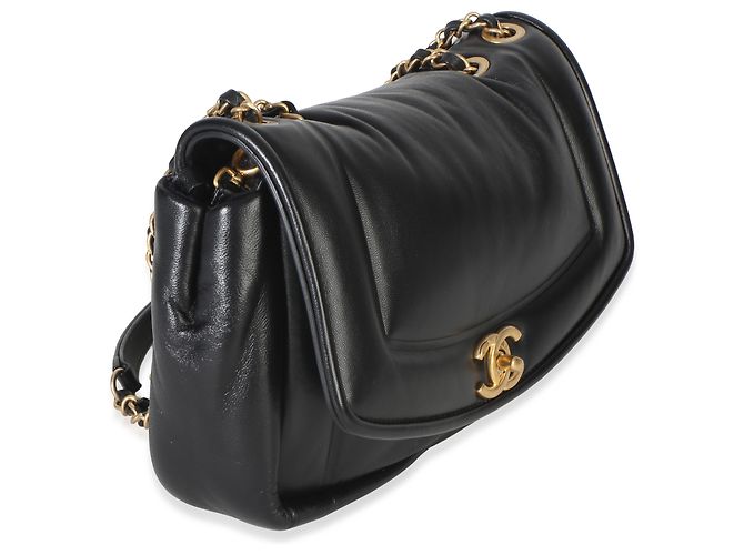 Timeless Borsa Chanel Black Lambskin Medium Simply Flap Nero - vista 4