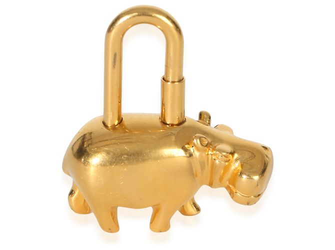 Hermès Cadena Hippopotamus 2005 Annee Des Fleuves Gold Lock Charm - vista 5