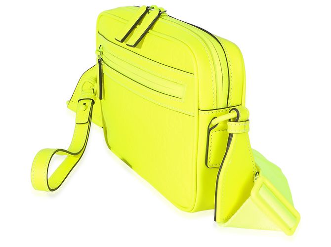Borsa a tracolla Gucci Fluorescent Yellow Rubber Effect Monogram GG Giallo - vista 3