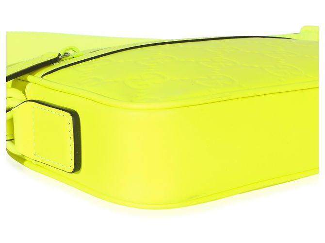 Borsa a tracolla Gucci Fluorescent Yellow Rubber Effect Monogram GG Giallo - vista 7