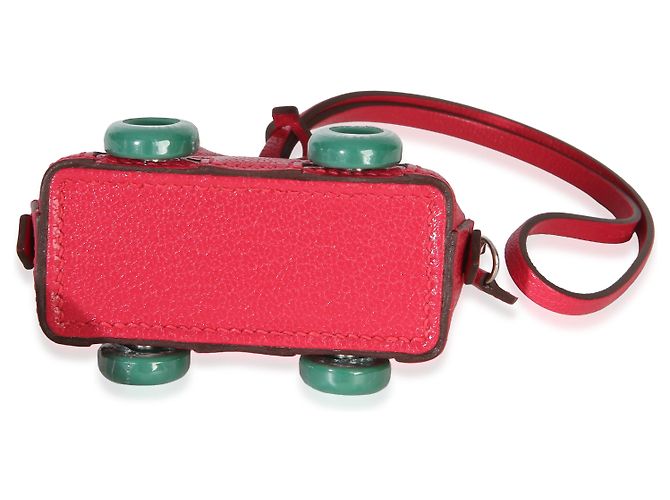 Hermès Rose Mexico Vert Vertigo Chevre Chamkila Bolide On Wheels Bag Charm - vista 2