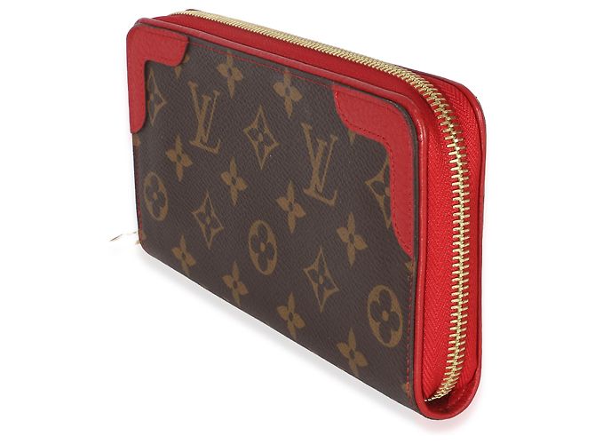 Carteira Retiro Zippy em Canvas Monogram Cherry da Louis Vuitton Marrom Vermelho - vista 3