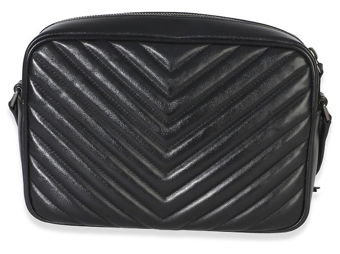 Borsa Camera Lou in pelle di vitello matelassé nera Saint Laurent Nero - vista 2