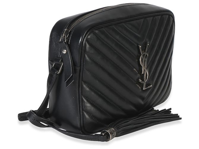 Borsa Camera Lou in pelle di vitello matelassé nera Saint Laurent Nero - vista 4