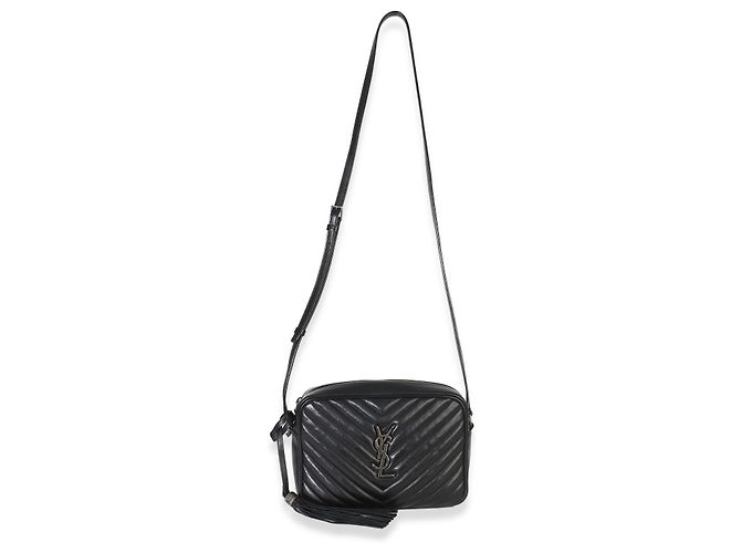 Borsa Camera Lou in pelle di vitello matelassé nera Saint Laurent Nero - vista 5