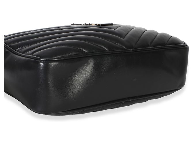 Borsa Camera Lou in pelle di vitello matelassé nera Saint Laurent Nero - vista 7